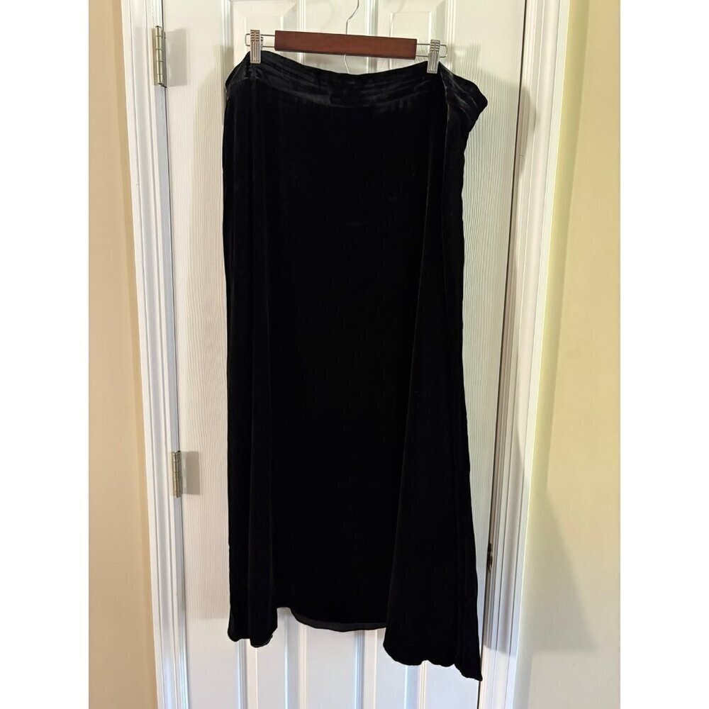 Soft Surroundings Black Velvet Maxi Skirt